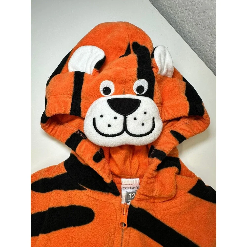 CARTER'S Tiger Halloween Costume 12M Baby Boys Girls Hooded Fleece Tigger Tony